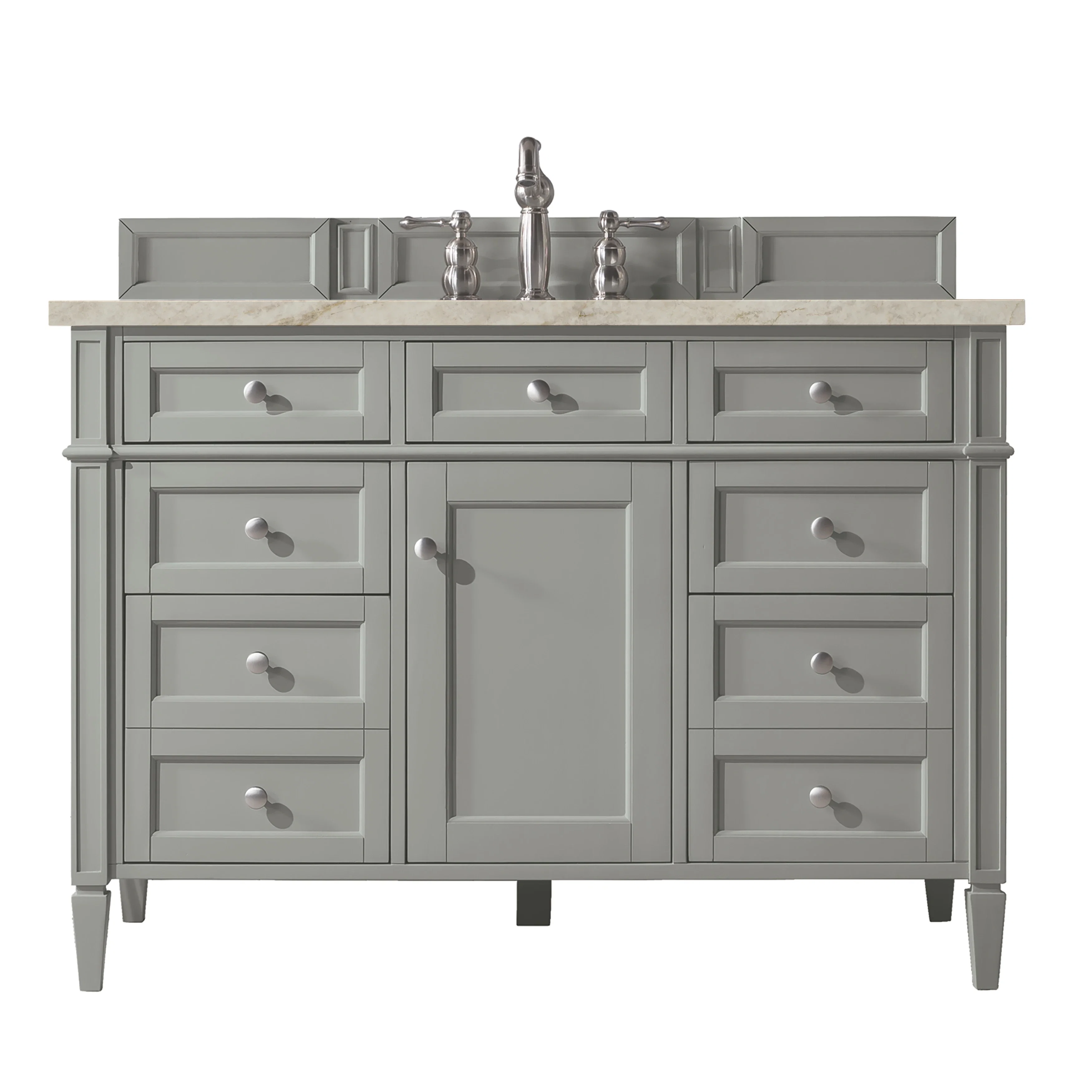 Brittany 48" Single Vanity, Urban Gray, w/ 3 CM Tajnar Eclos Top