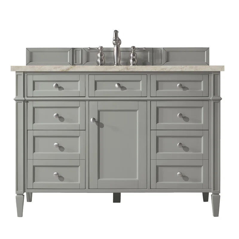 Brittany 48" Single Vanity, Urban Gray, w/ 3 CM Tajnar Eclos Top