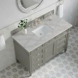 Brittany 48" Single Vanity, Urban Gray w/ 3 CM Victorian Silver Silestone Top