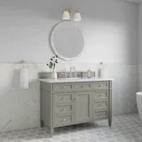 Brittany 48" Single Vanity, Urban Gray w/ 3 CM White Zeus Silestone Top