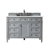 Brittany 48" Single Vanity, Urban Gray w/ 3 CM Eternal Jasmine Pearl Silestone Top w/FreePower Wireless Charger