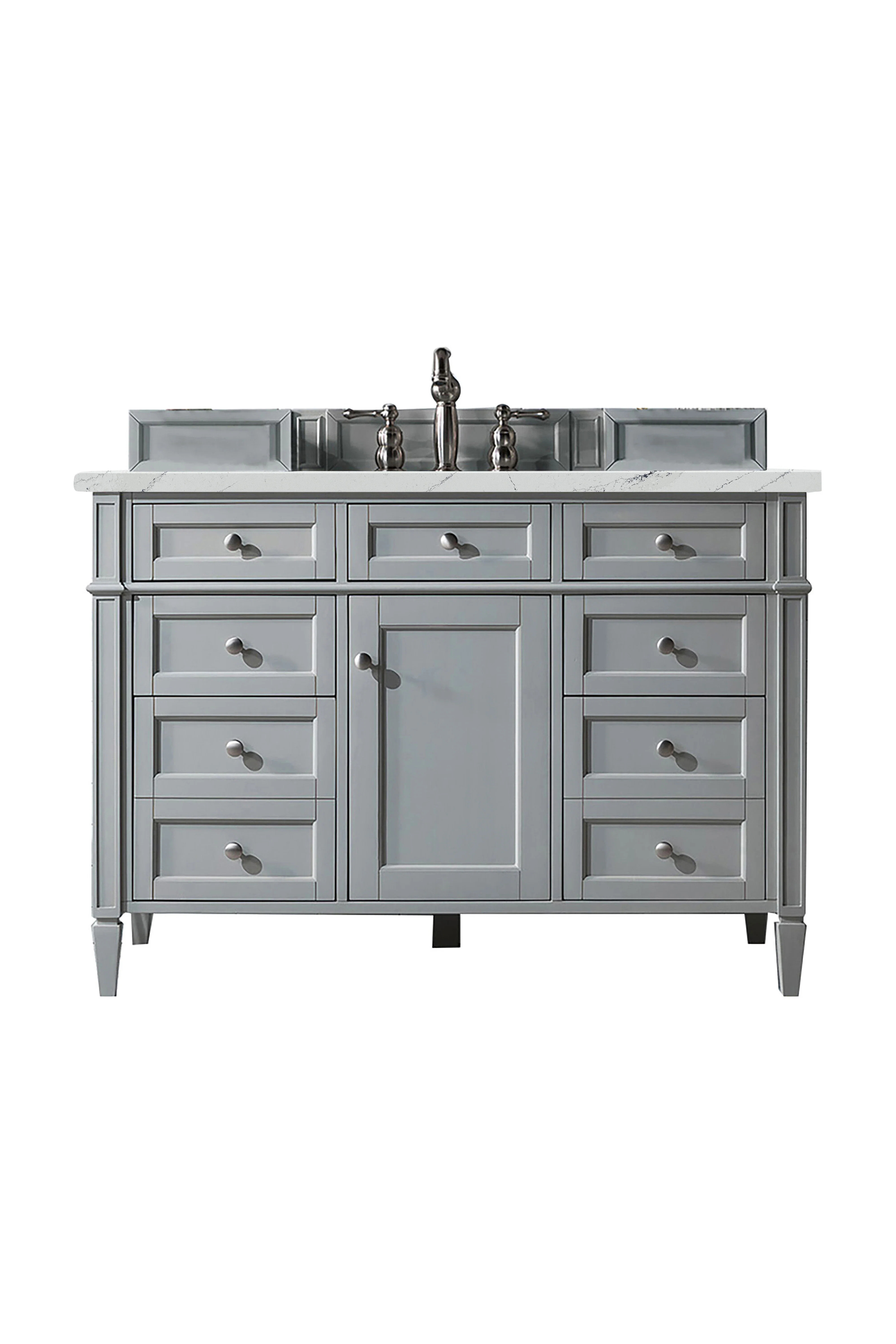 Brittany 48" Single Vanity, Urban Gray w/ 3 CM Ethereal Noctis Silestone Top w/FreePower Wireless Charger