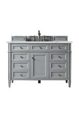 Brittany 48" Single Vanity, Urban Gray w/ 3 CM Ethereal Noctis Silestone Top w/FreePower Wireless Charger