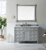 Brittany 48" Single Vanity, Urban Gray w/ 3 CM Ethereal Noctis Silestone Top w/FreePower Wireless Charger