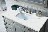 Brittany 48" Single Vanity, Urban Gray w/ 3 CM Ethereal Noctis Silestone Top w/FreePower Wireless Charger