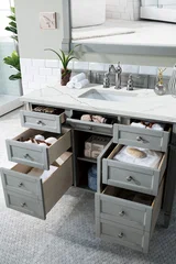 Brittany 48" Single Vanity, Urban Gray w/ 3 CM Ethereal Noctis Silestone Top w/FreePower Wireless Charger