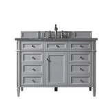 Brittany 48" Single Vanity, Urban Gray w/ 3 CM Parisien Bleu Silestone Top w/FreePower Wireless Charger