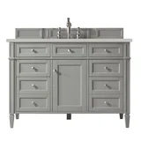 Brittany 48" Single Vanity, Urban Gray, w/ 3 CM Siberian Silestone Top w/FreePower Wireless Charger