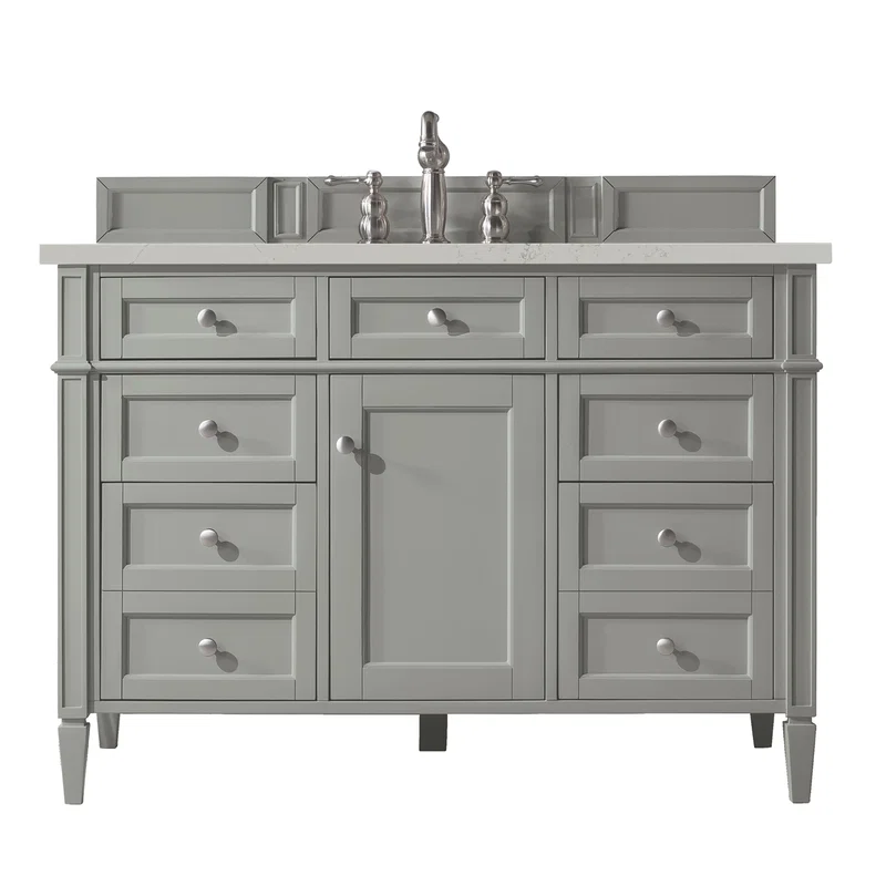Brittany 48" Single Vanity, Urban Gray, w/ 3 CM Siberian Silestone Top w/FreePower Wireless Charger