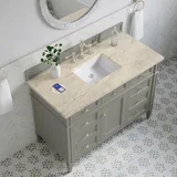 Brittany 48" Single Vanity, Urban Gray, w/ 3 CM Tajnar Eclos Top w/FreePower Wireless Charger