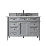 Brittany 48" Single Vanity, Urban Gray w/ 3 CM Victorian Silver Silestone Top w/FreePower Wireless Charger