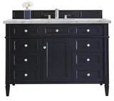 Brittany 48" Single Vanity, Victory Blue w/ 3 CM Carrara Marble Top