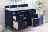 Brittany 48" Single Vanity, Victory Blue w/ 3 CM Carrara Marble Top