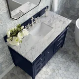 Brittany 48" Single Vanity, Victory Blue w/ 3 CM Carrara Marble Top