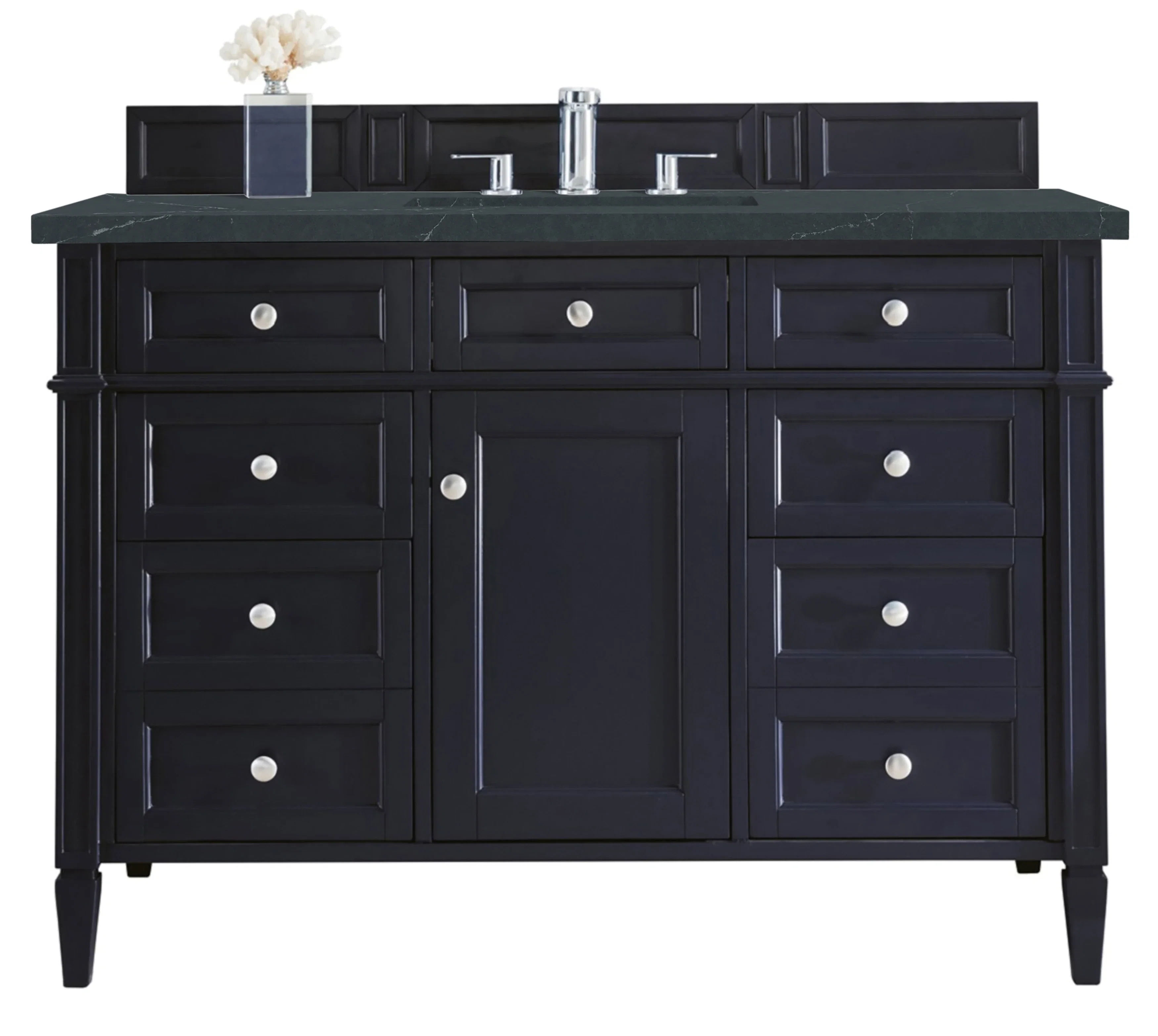 Brittany 48" Single Vanity, Victory Blue w/ 3 CM Charcoal Soapstone Silestone Top