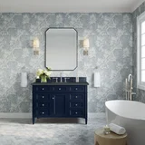Brittany 48" Single Vanity, Victory Blue w/ 3 CM Charcoal Soapstone Silestone Top