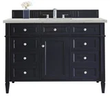 Brittany 48" Single Vanity, Victory Blue w/ 3 CM Eternal Jasmine Pearl Silestone Top
