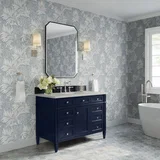 Brittany 48" Single Vanity, Victory Blue w/ 3 CM Eternal Jasmine Pearl Silestone Top