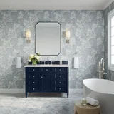 Brittany 48" Single Vanity, Victory Blue w/ 3 CM Ethereal Noctis Silestone Top