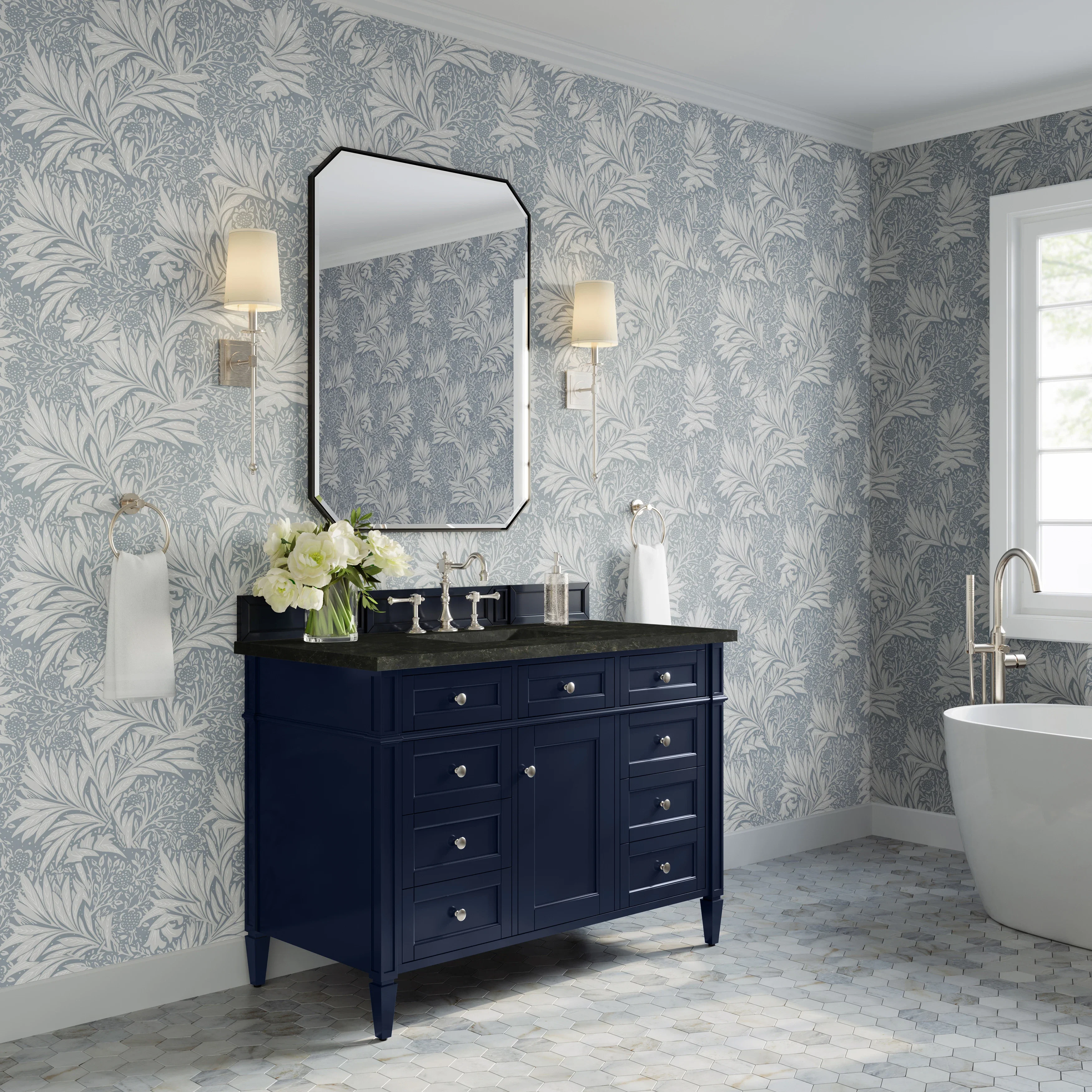 Brittany 48" Single Vanity, Victory Blue, w/ 3 CM Phantome Eclos Top