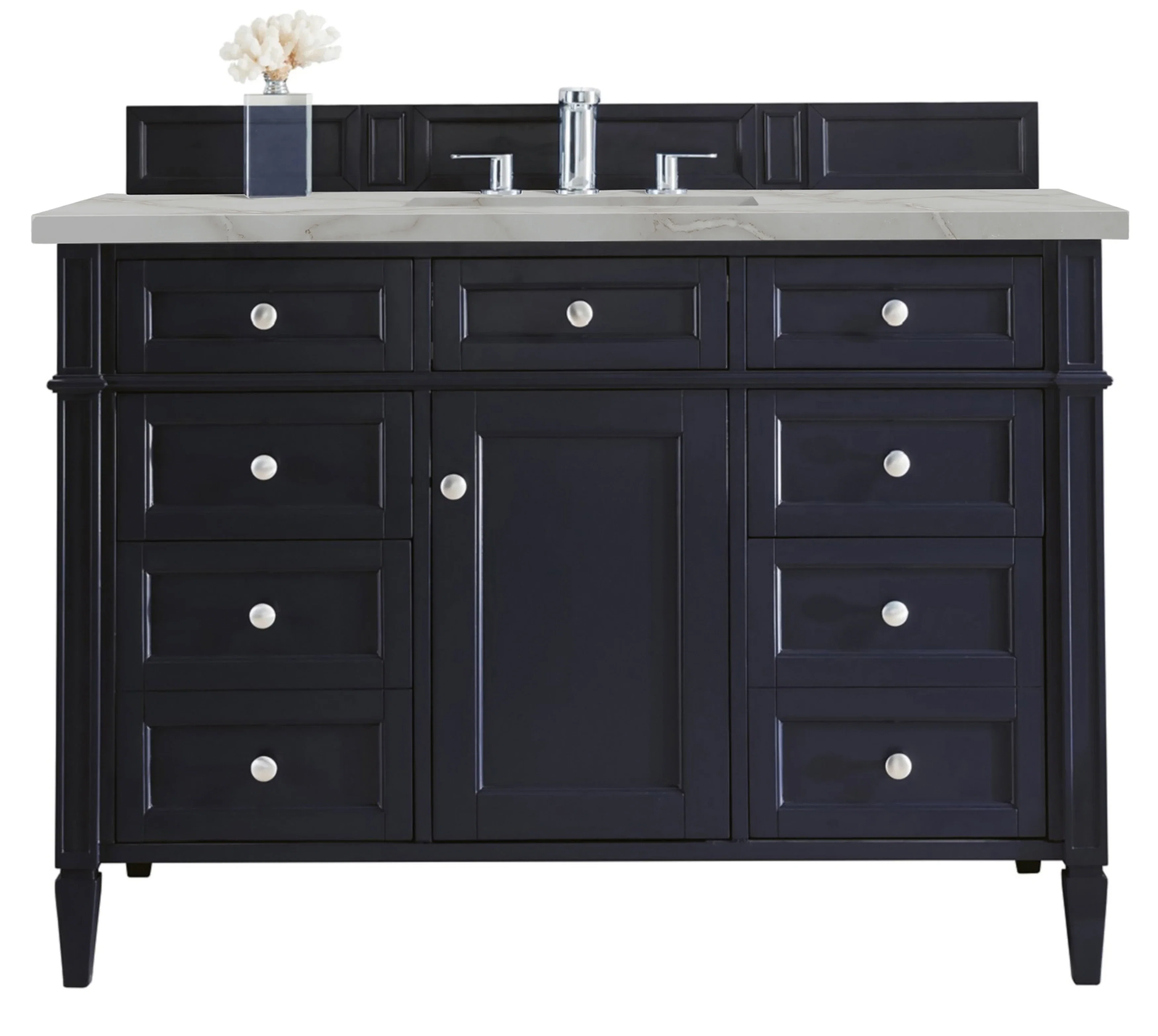 Brittany 48" Single Vanity, Victory Bleu w/ 3 CM Victorian Silver Silestone Top