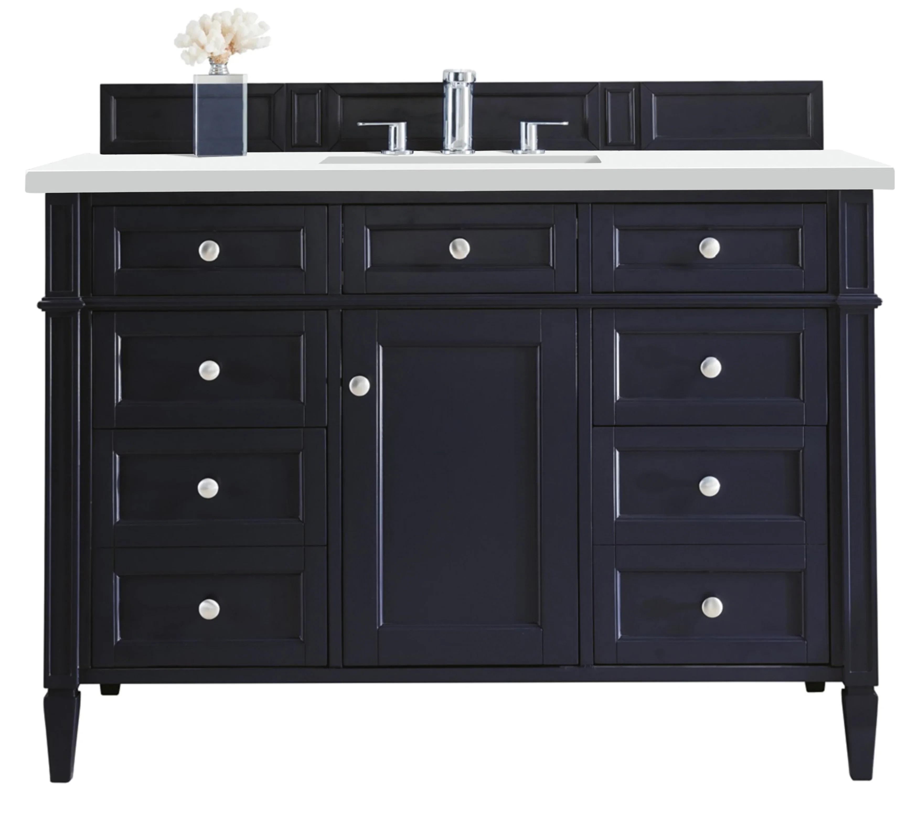 Brittany 48" Single Vanity, Victory Blue w/ 3 CM White Zeus Silestone Top
