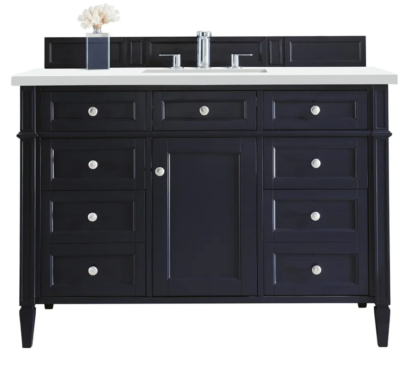 Brittany 48" Single Vanity, Victory Blue w/ 3 CM White Zeus Silestone Top