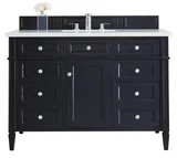 Brittany 48" Single Vanity, Victory Blue w/ 3 CM Eternal Jasmine Pearl Silestone Top w/FreePower Wireless Charger