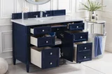 Brittany 48" Single Vanity, Victory Blue w/ 3 CM Eternal Jasmine Pearl Silestone Top w/FreePower Wireless Charger