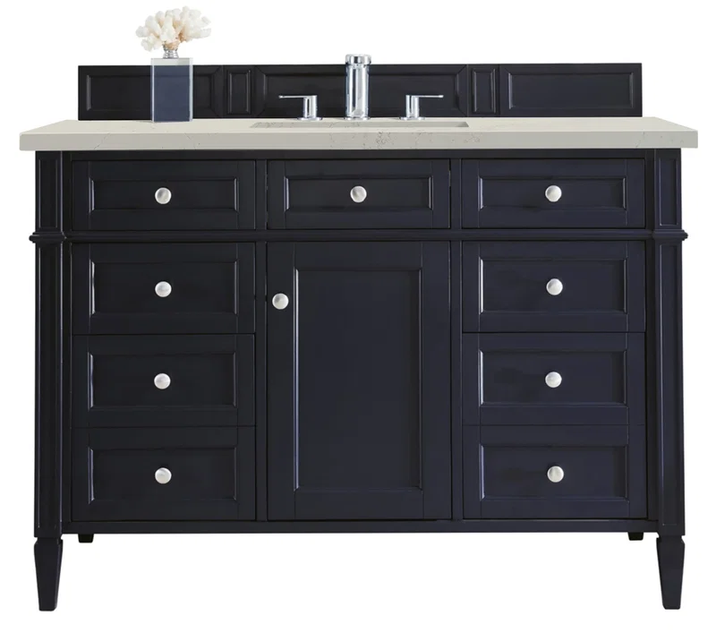 Brittany 48" Single Vanity, Victory Blue, w/ 3 CM Siberian Silestone Top w/FreePower Wireless Charger