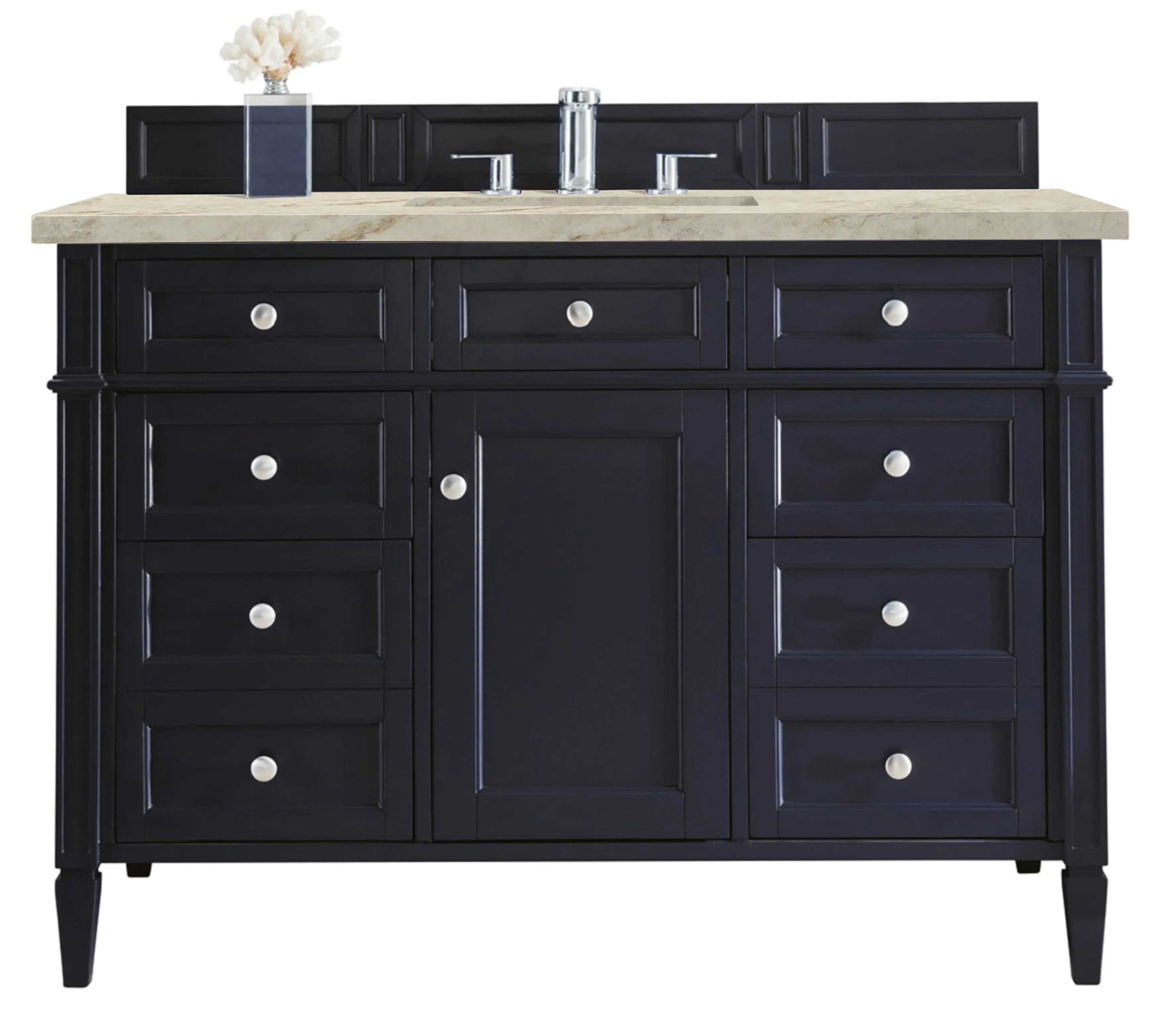 Brittany 48" Single Vanity, Victory Blue, w/ 3 CM Tajnar Eclos Top w/FreePower Wireless Charger