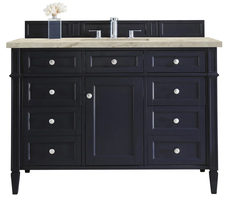 Brittany 48" Single Vanity, Victory Blue, w/ 3 CM Tajnar Eclos Top w/FreePower Wireless Charger
