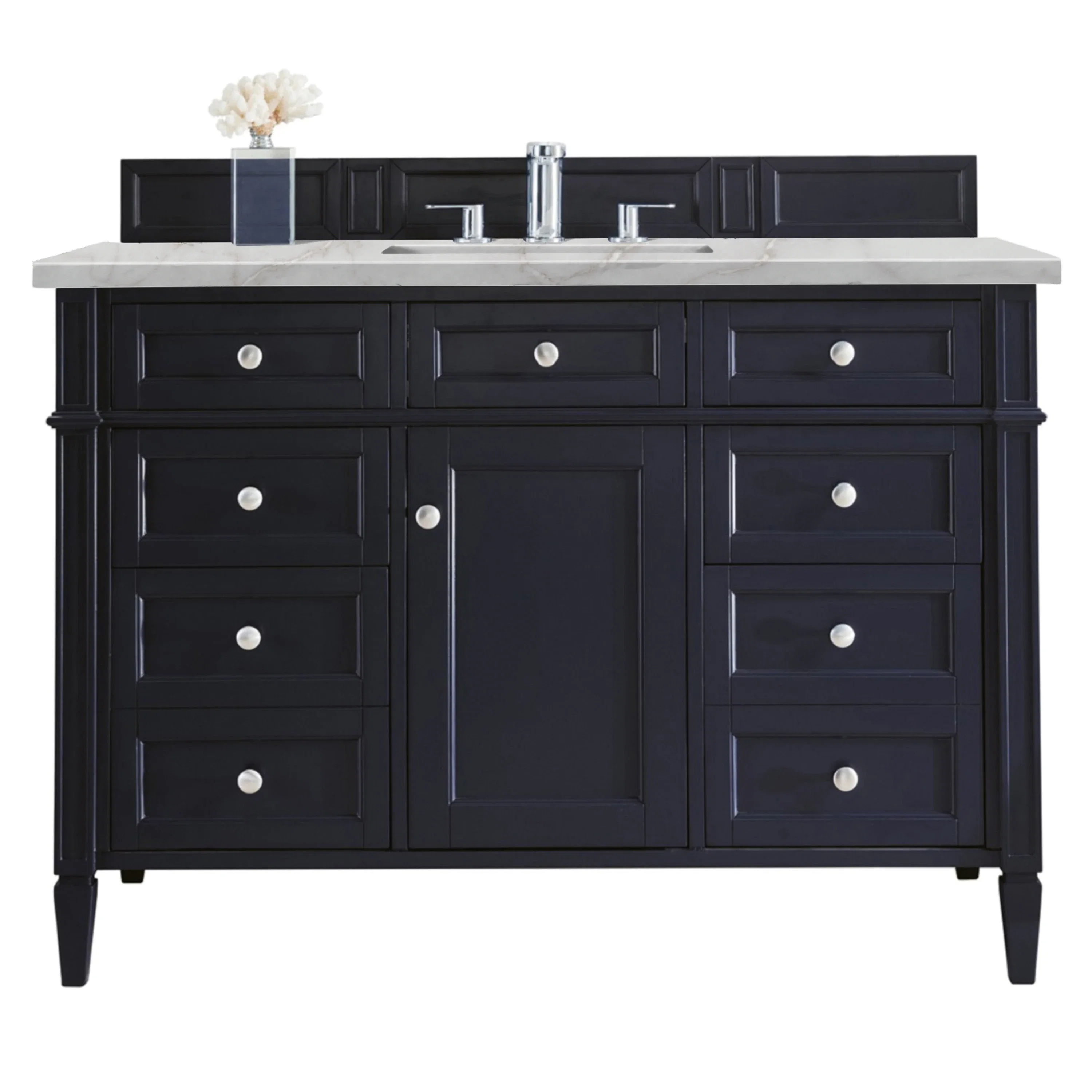 Brittany 48" Single Vanity, Victory Blue w/ 3 CM Victorian Silver Silestone Top w/FreePower Wireless Charger