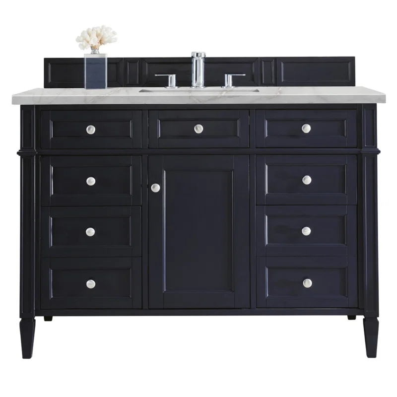 Brittany 48" Single Vanity, Victory Blue w/ 3 CM Victorian Silver Silestone Top w/FreePower Wireless Charger