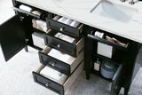 Brittany 60" Double Vanity, Black Onyx w/ 3 CM Ethereal Noctis Silestone Top