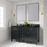 Brittany 60" Double Vanity, Black Onyx, w/ 3 CM Phantome Eclos Top