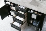 Brittany 60" Double Vanity, Black Onyx w/ 3 CM Victorian Silver Silestone Top