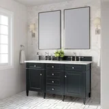 Brittany 60" Double Vanity, Black Onyx w/ 3 CM White Zeus Silestone Top