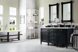 Brittany 60" Double Vanity, Black Onyx w/ 3 CM Ethereal Noctis Silestone Top w/FreePower Wireless Charger
