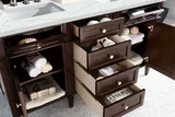 Brittany 60" Double Vanity, Burnished Mahogany w/ 3 CM Ethereal Noctis Silestone Top