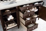 Brittany 60" Double Vanity, Burnished Mahogany w/ 3 CM Lime Delight Silestone Top