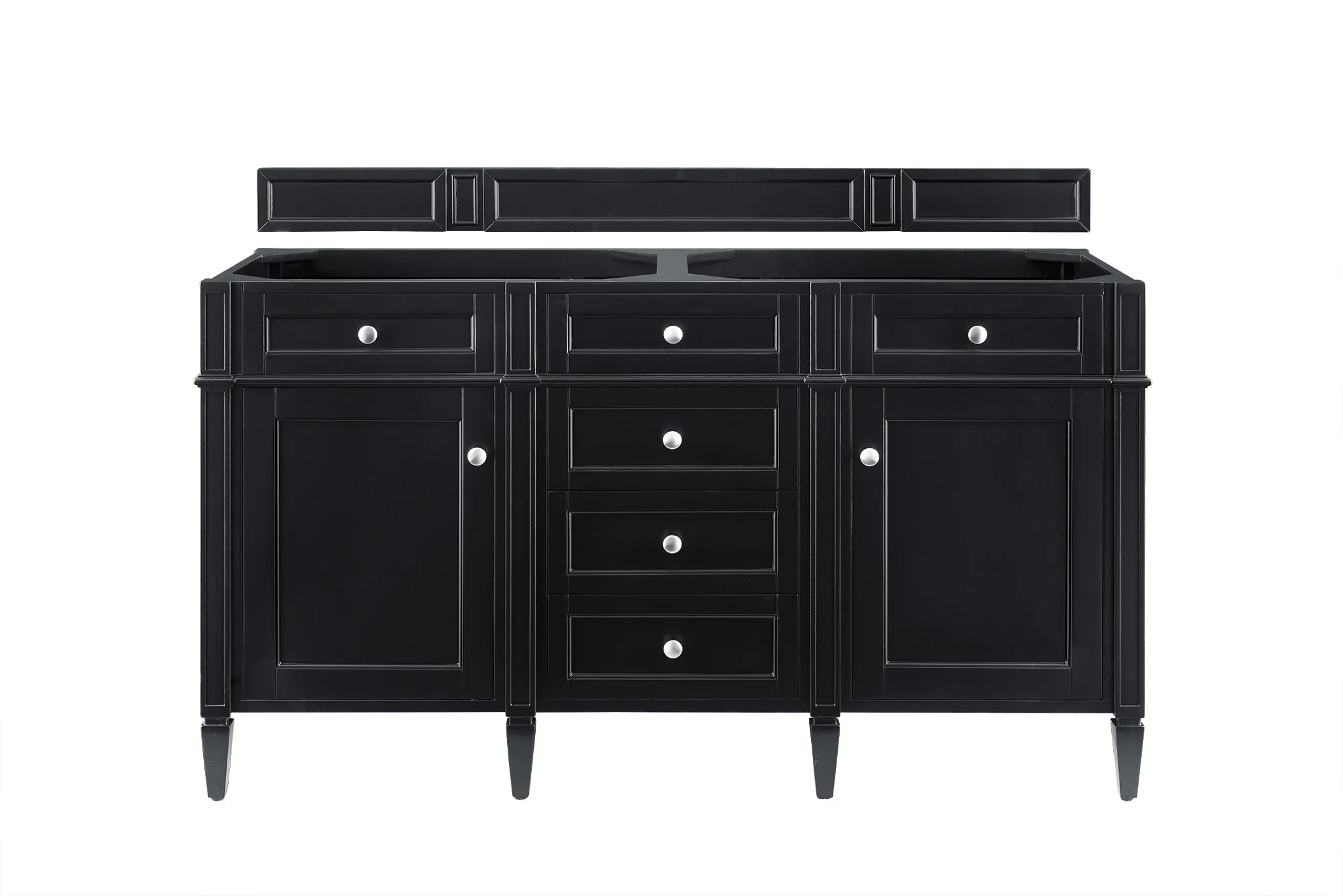Brittany 60" Double Vanity Cabinet, Black Onyx