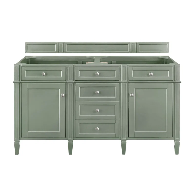 Brittany 60" Double Vanity Cabinet, Smokey Celadon