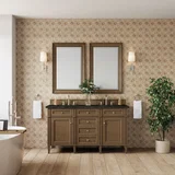 Brittany 60" Double Vanity, Saddle Brown, w/ 3 CM Phantome Eclos Top
