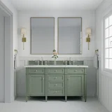 Brittany 60" Double Vanity, Smokey Celadon w/ 3 CM Ethereal Noctis Top