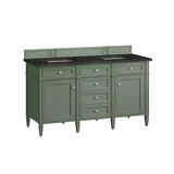 Brittany 60" Double Vanity, Smokey Celadon, w/ 3 CM Phantome Eclos Top