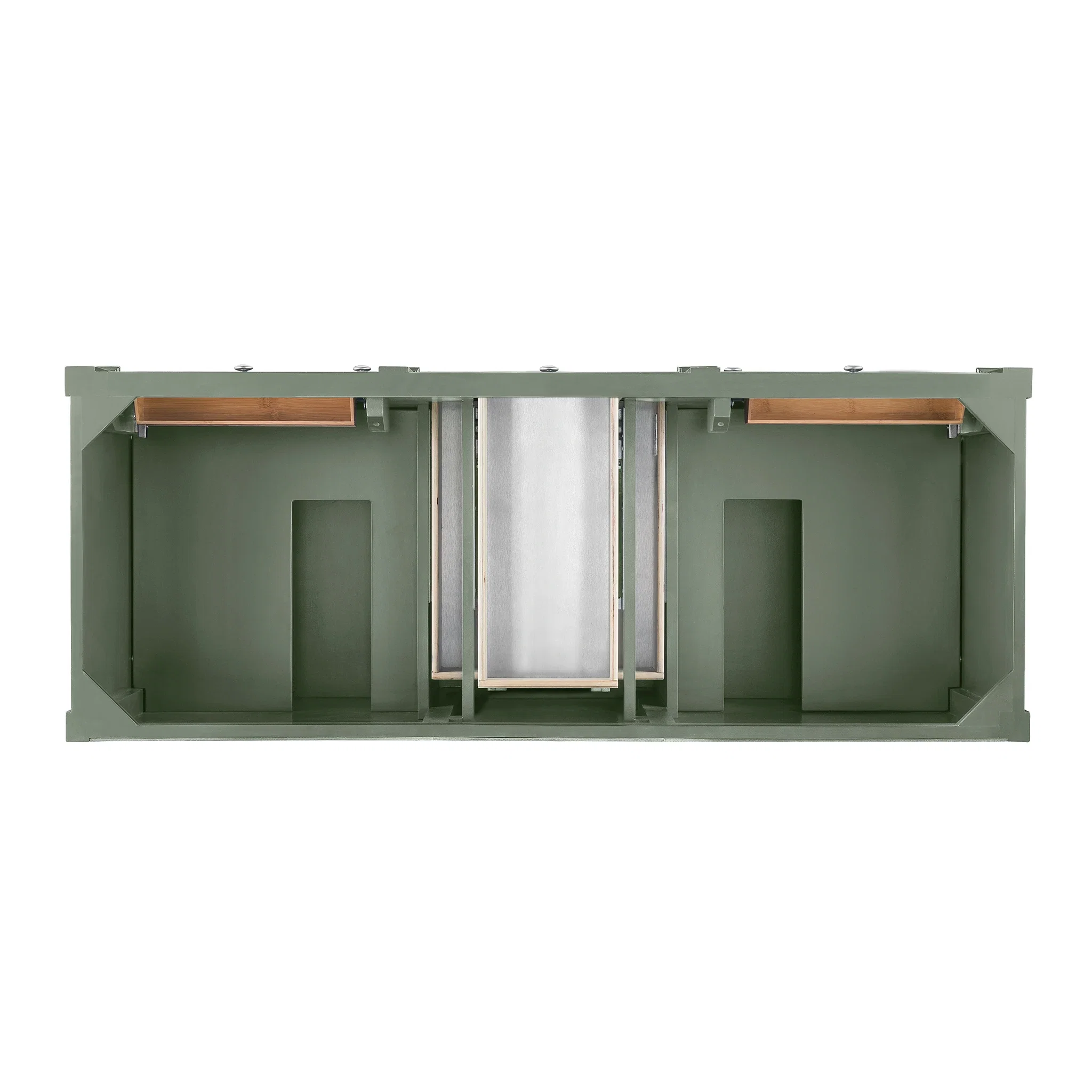 Brittany 60" Double Vanity, Smokey Celadon w/ 3 CM Eternal Jasmine Pearl Top w/FreePower Wireless Charger