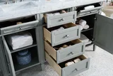 Brittany 60" Double Vanity, Urban Gray w/ 3 CM Carrara Marble Top