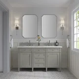 Brittany 60" Double Vanity, Urban Gray w/ 3 CM Ethereal Noctis Silestone Top
