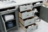 Brittany 60" Double Vanity, Urban Gray w/ 3 CM Ethereal Noctis Silestone Top